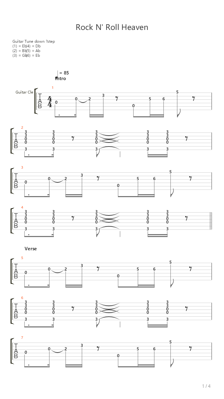 Rocknroll Heaven吉他谱