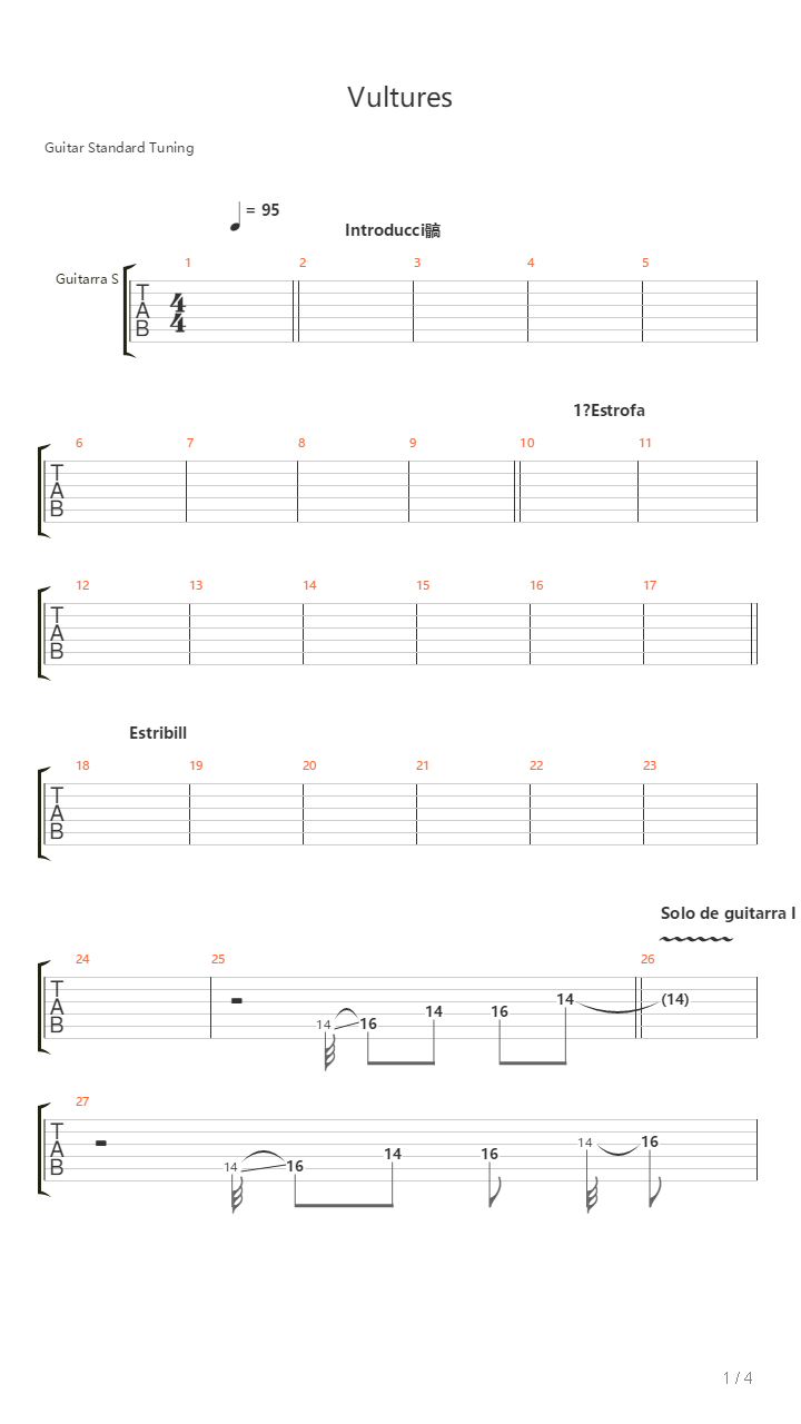 Vultures吉他谱