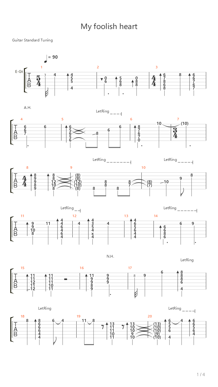 My Foolish Heart吉他谱
