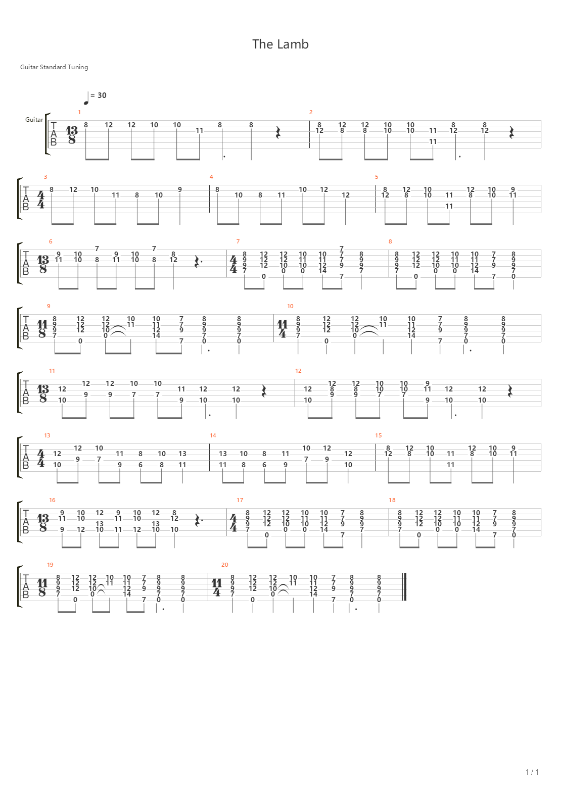 The Lamb吉他谱