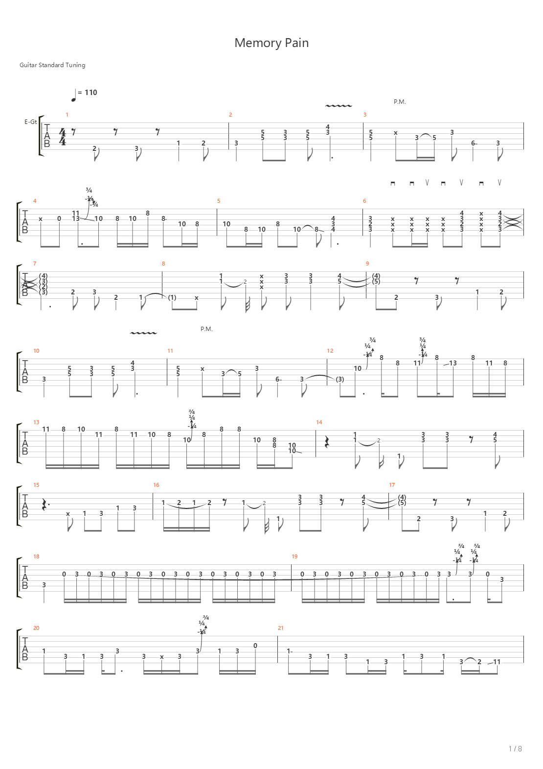Memory Pain吉他谱