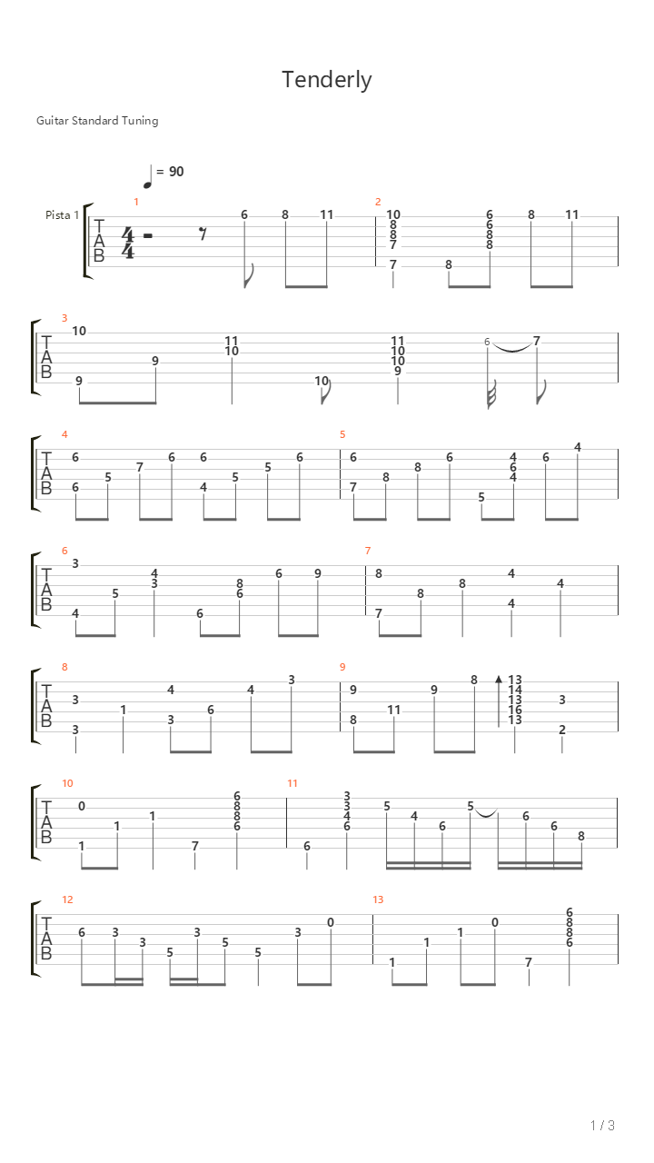 Tenderly吉他谱