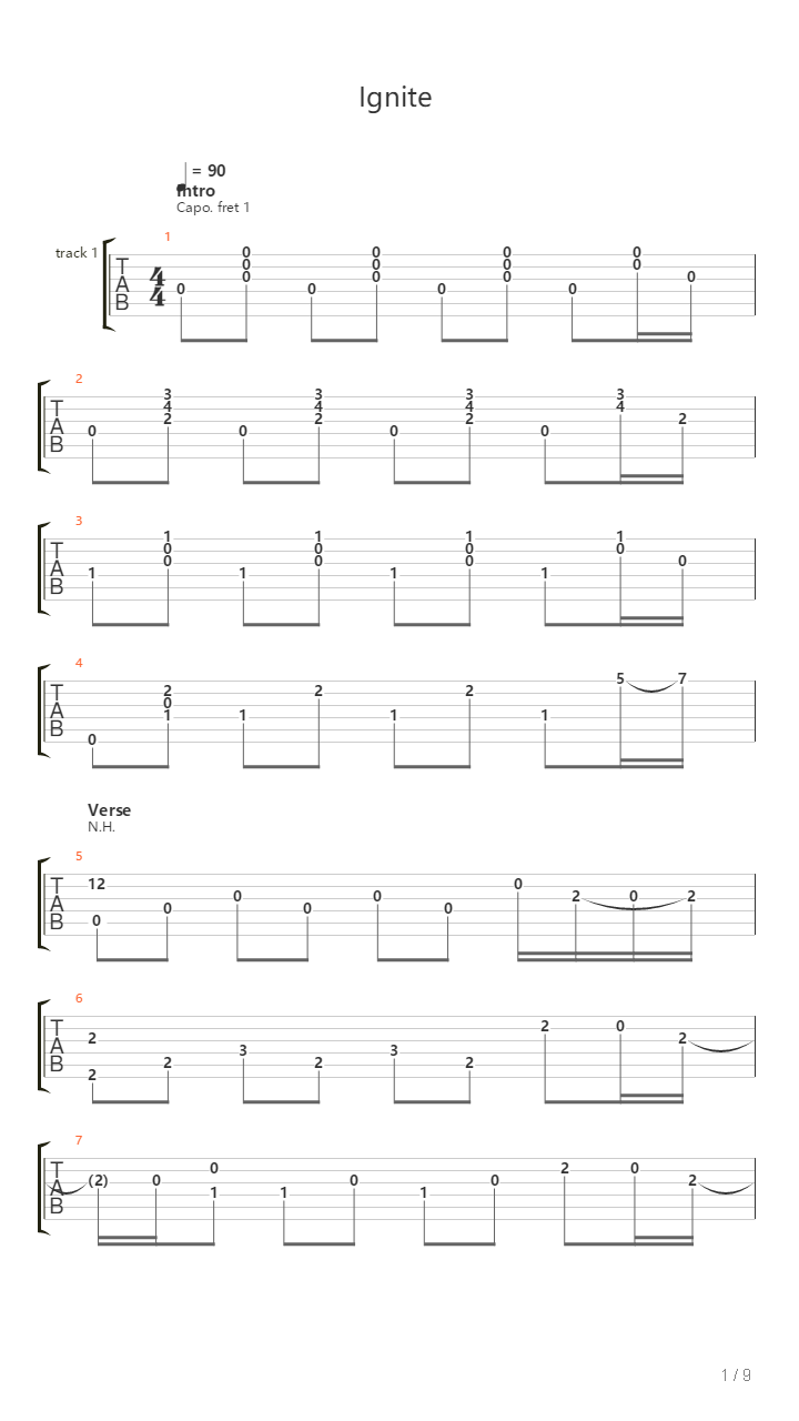 Ignite吉他谱