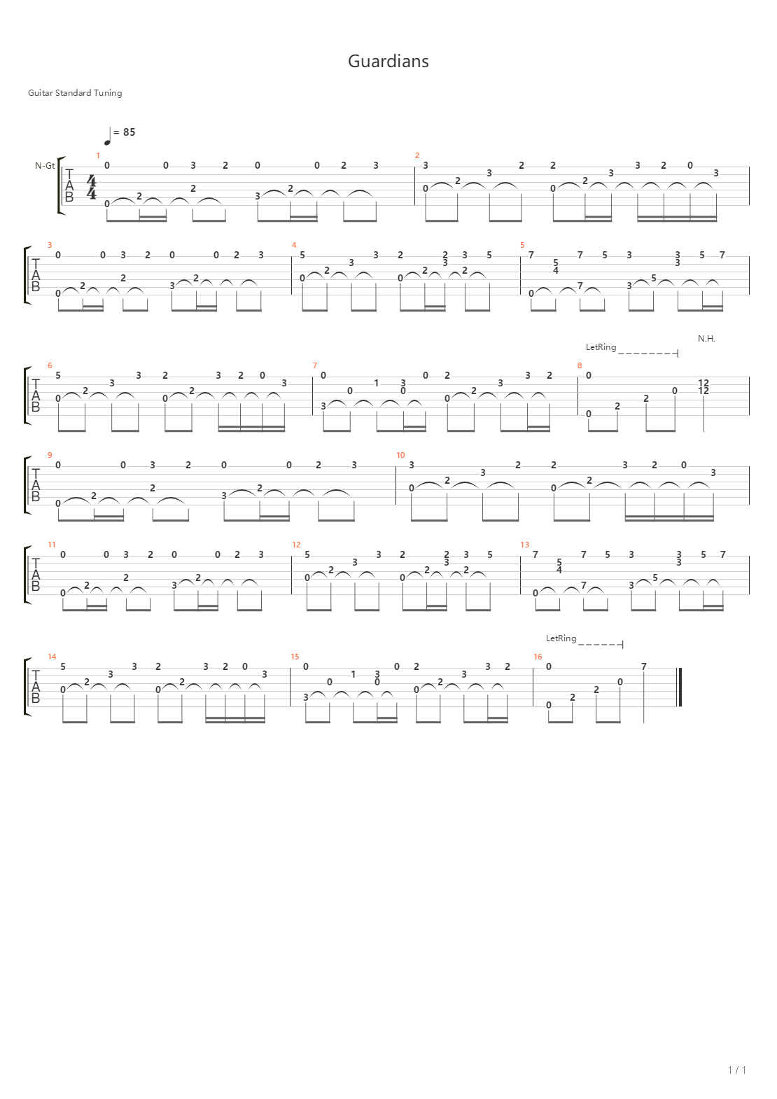 Guardians吉他谱