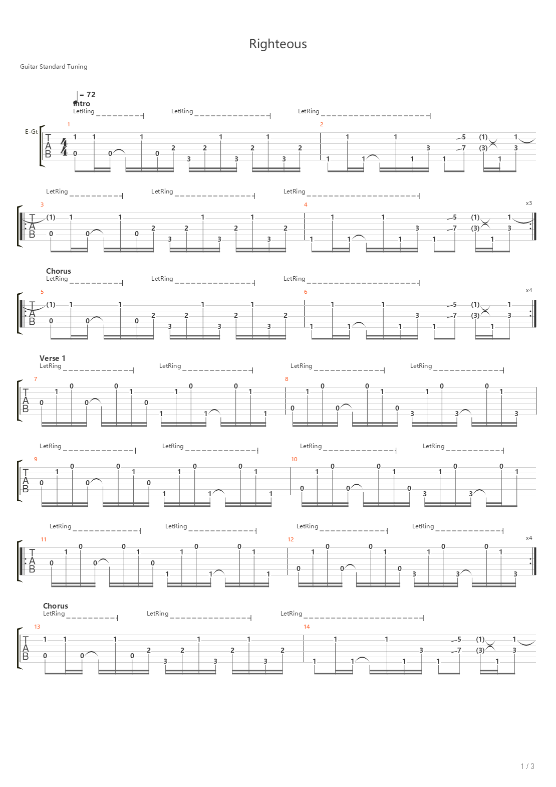 Righteous吉他谱