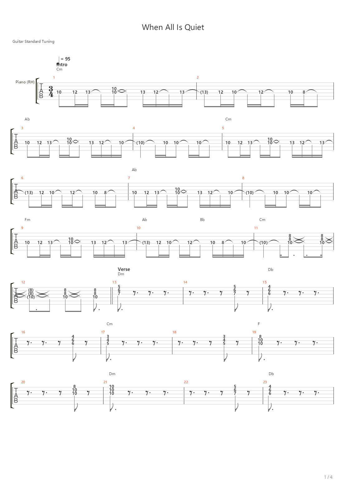 When All Is Quiet吉他谱