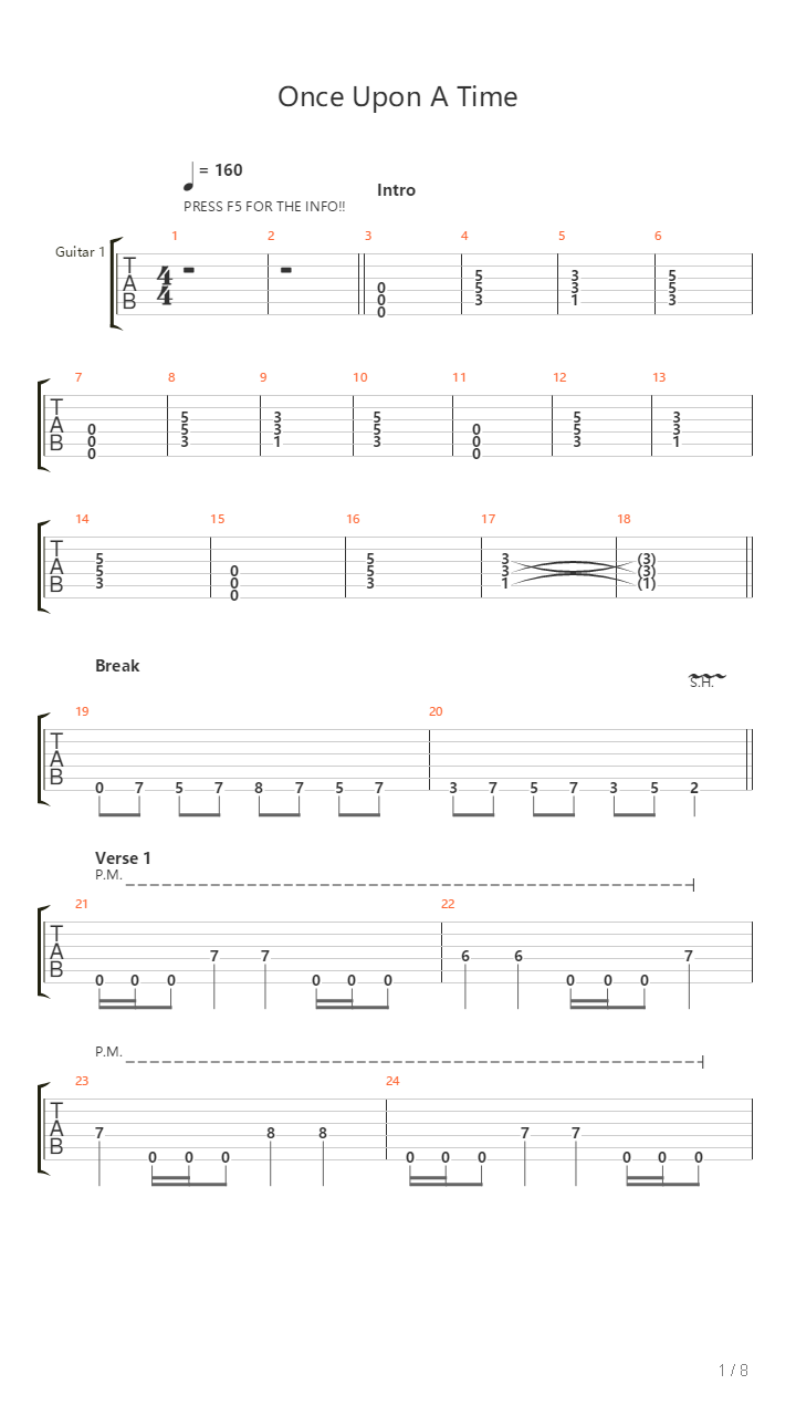 Once Upon A Time吉他谱