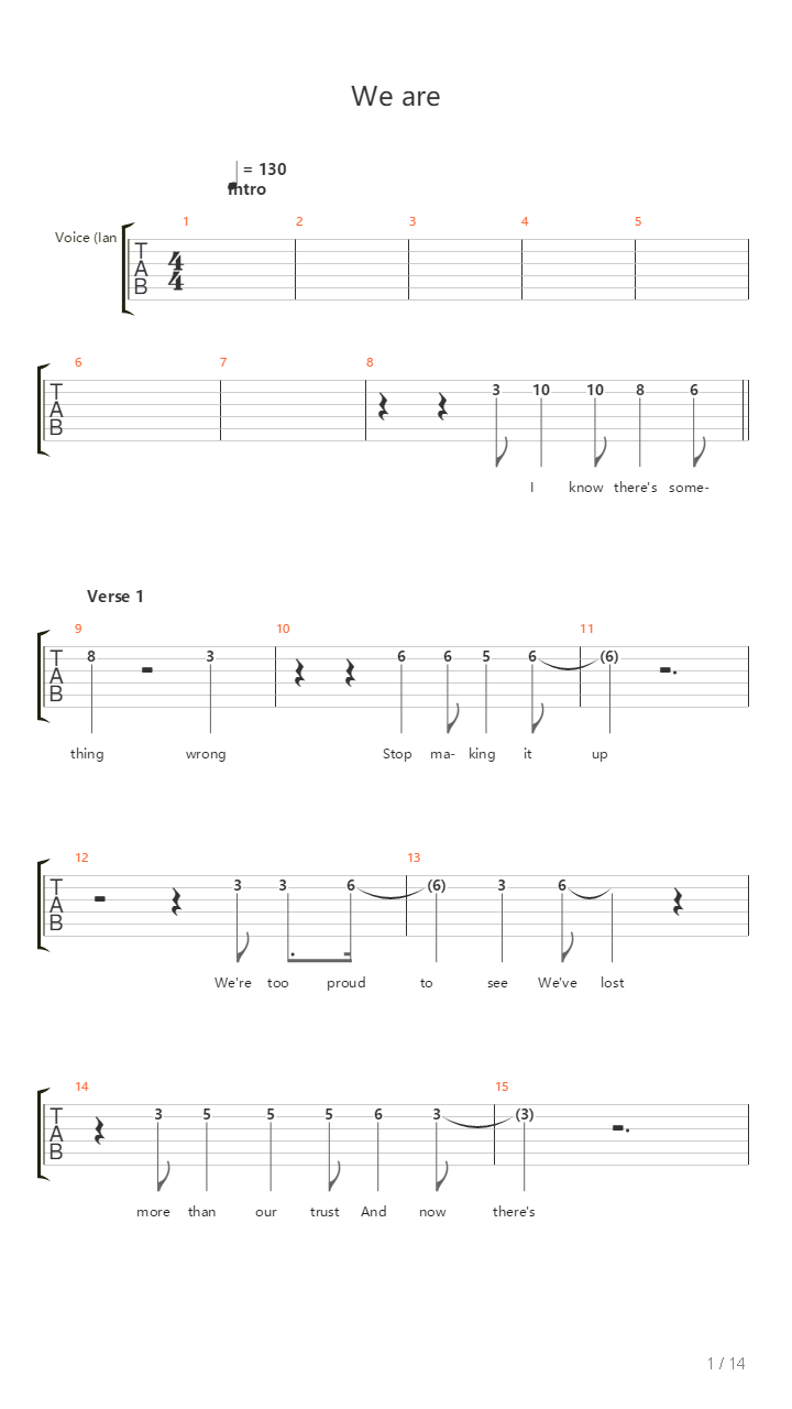 We Are吉他谱