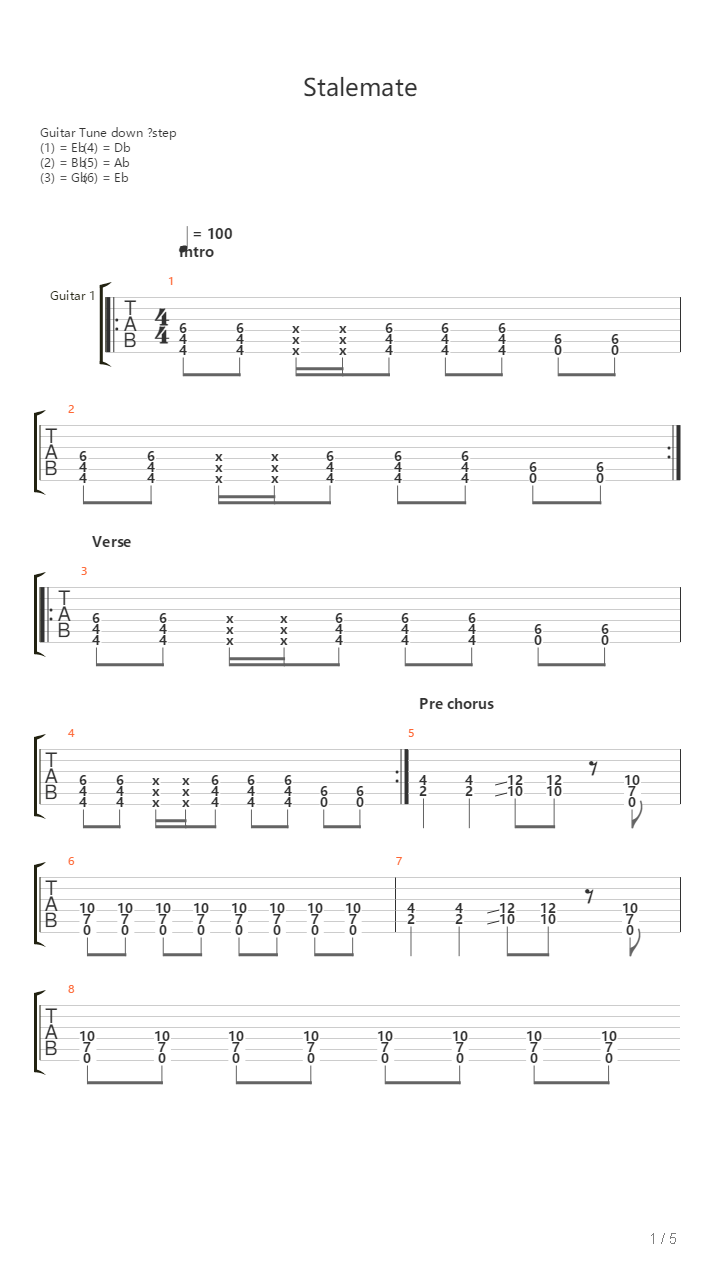 Stalemate吉他谱