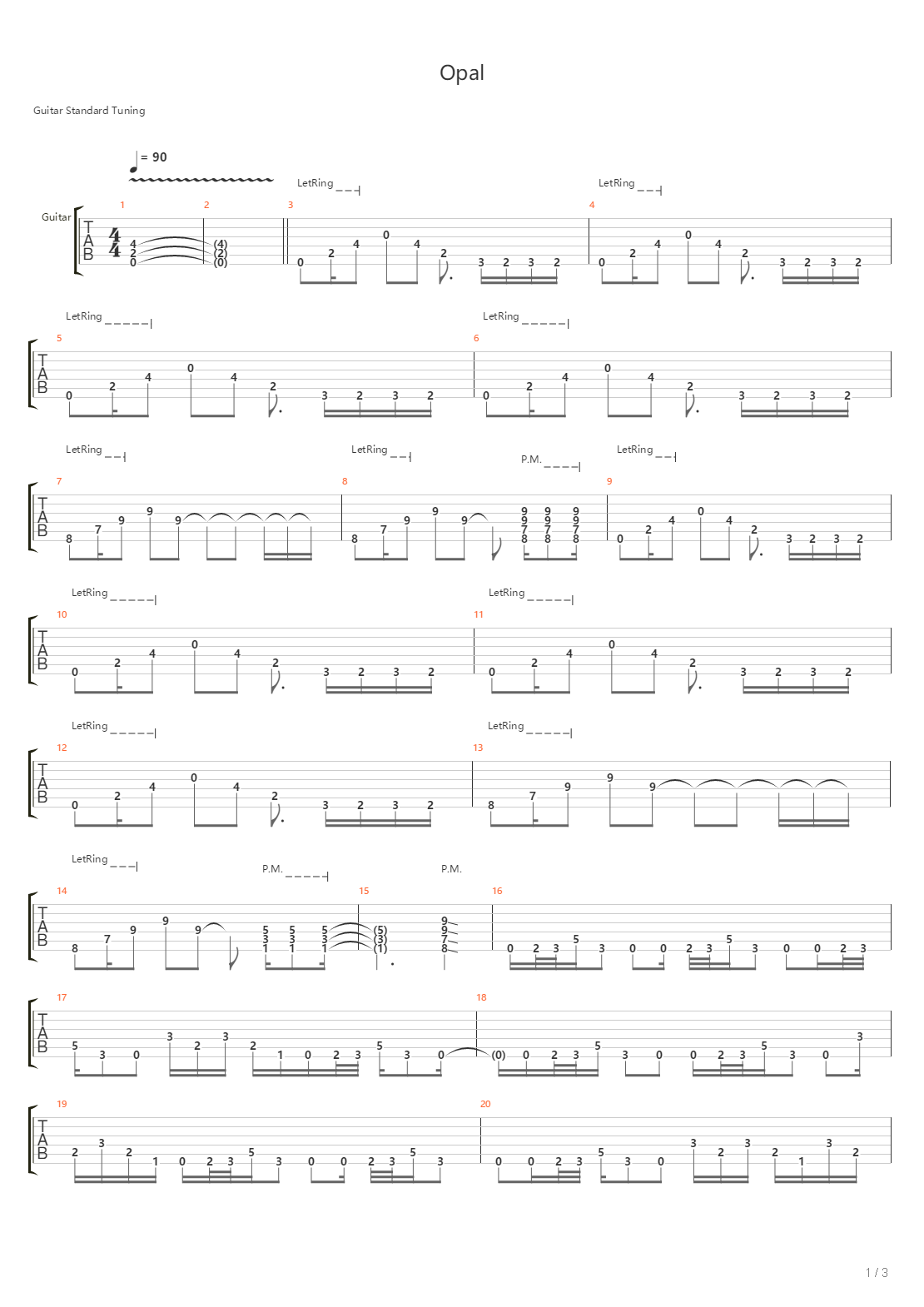 Opal吉他谱