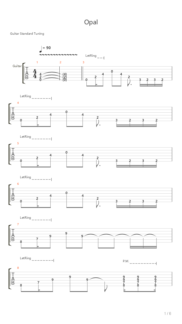 Opal吉他谱