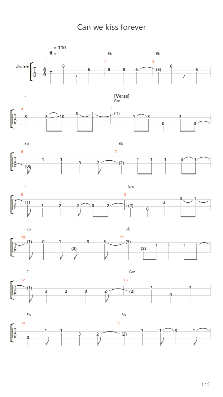 Can We Kiss Forever吉他谱
