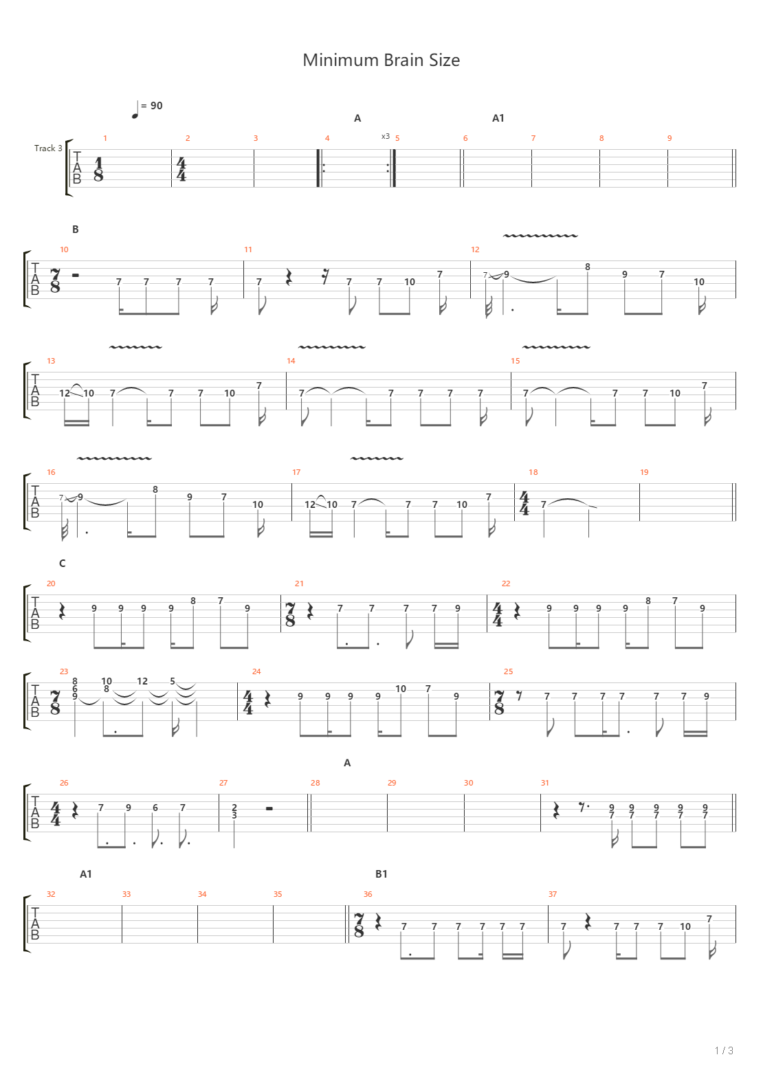 Minimum Brain Size吉他谱