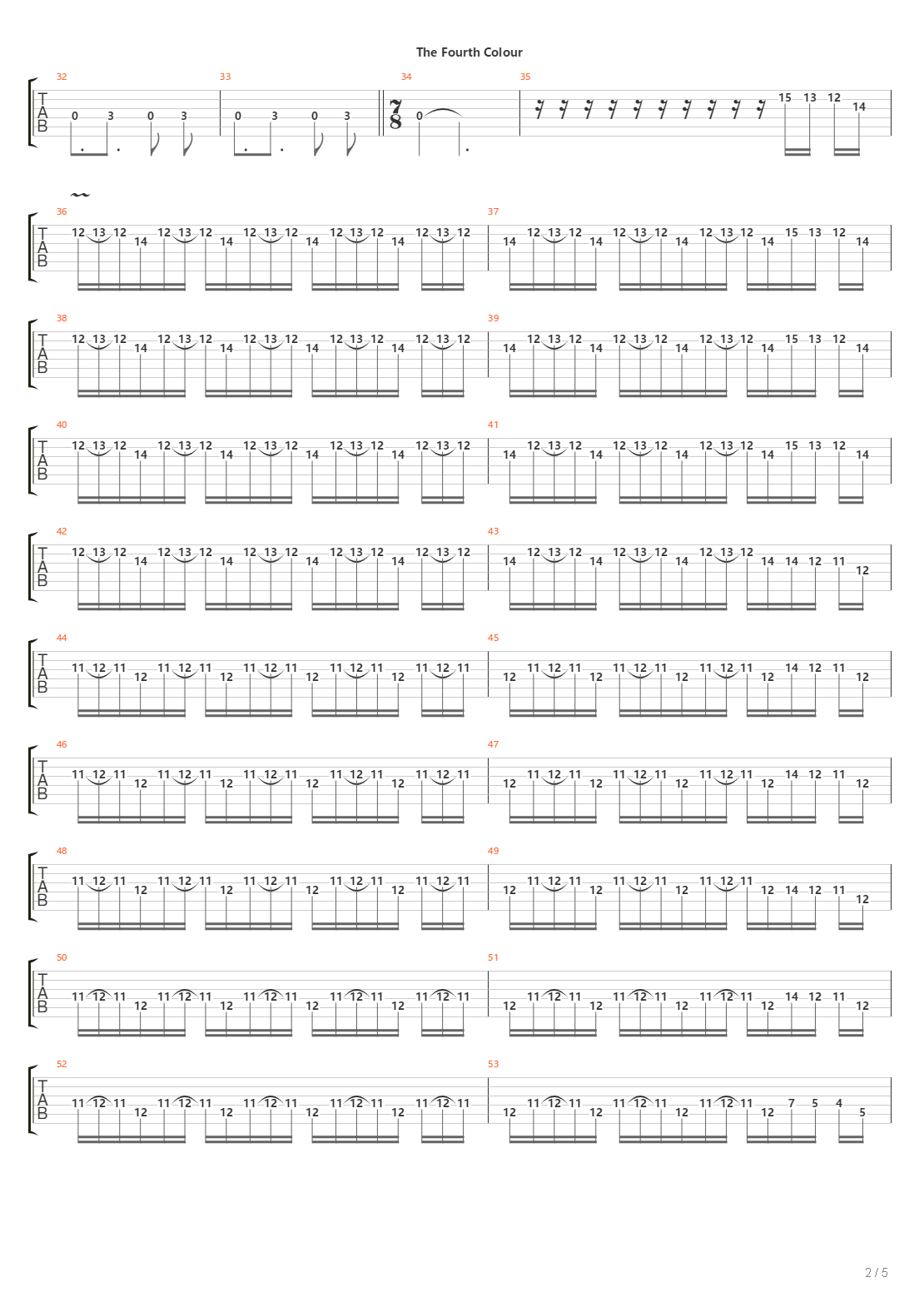 The Fourth Colour吉他谱