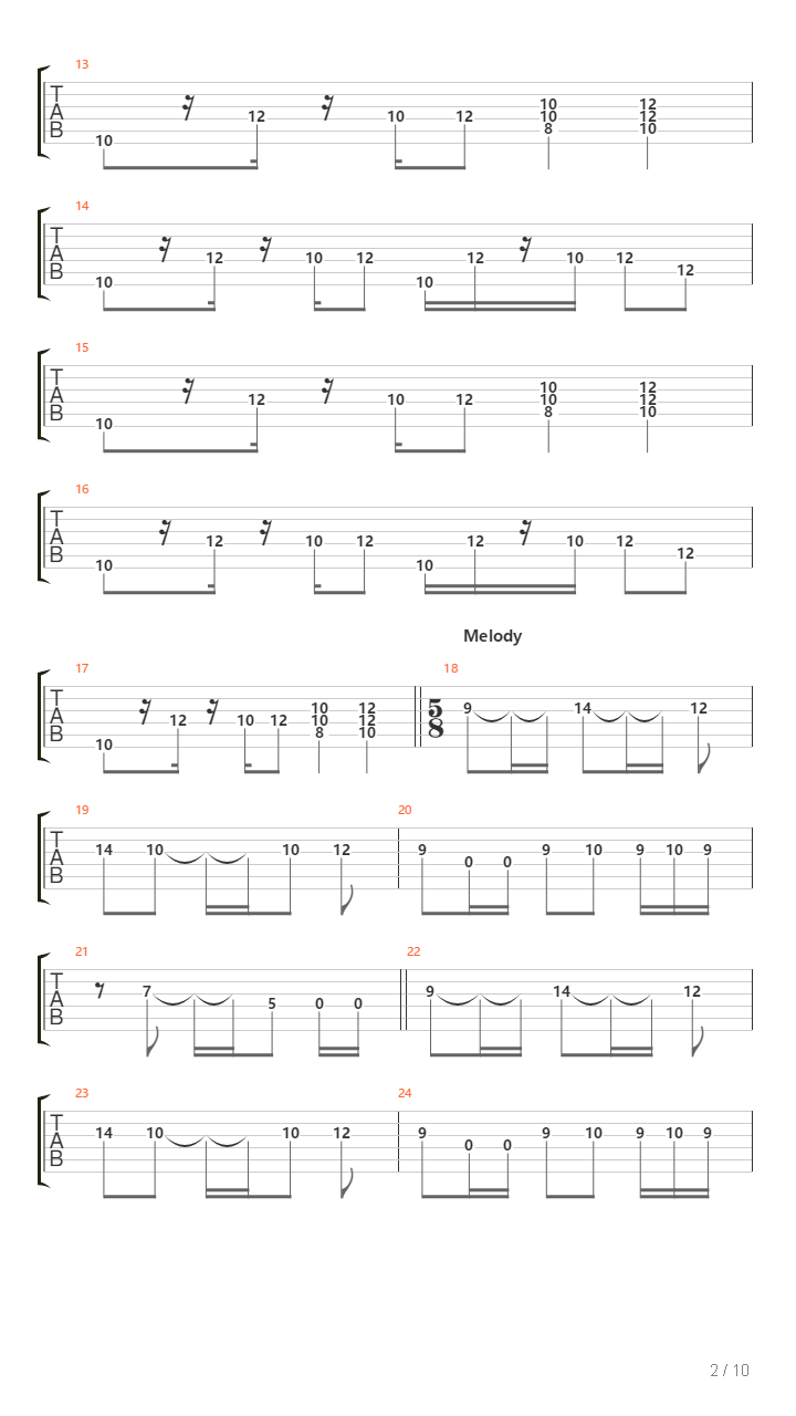 The Fourth Colour吉他谱