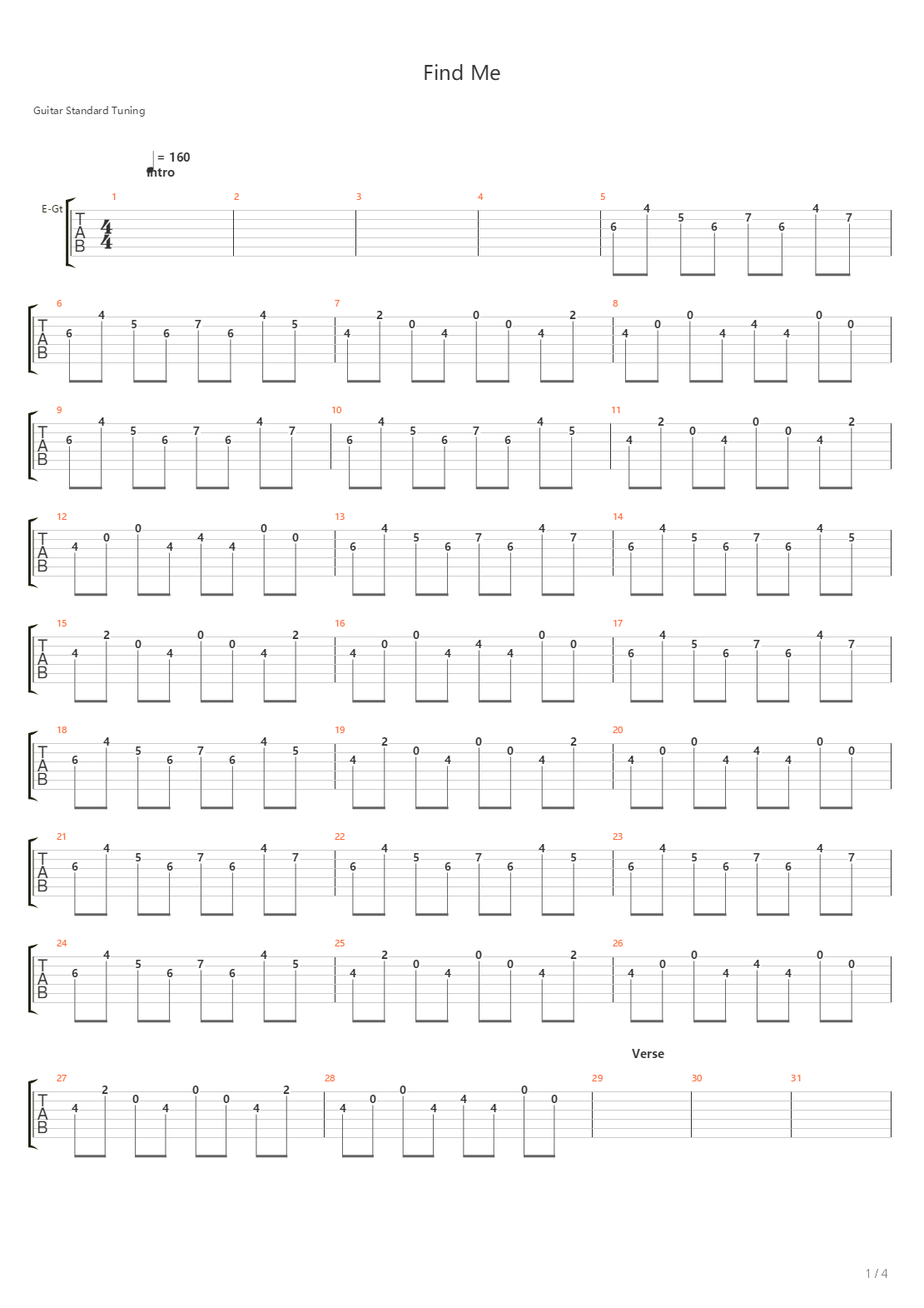 Find Me吉他谱