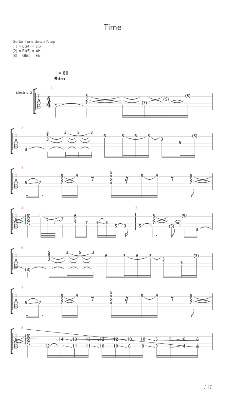 Time吉他谱