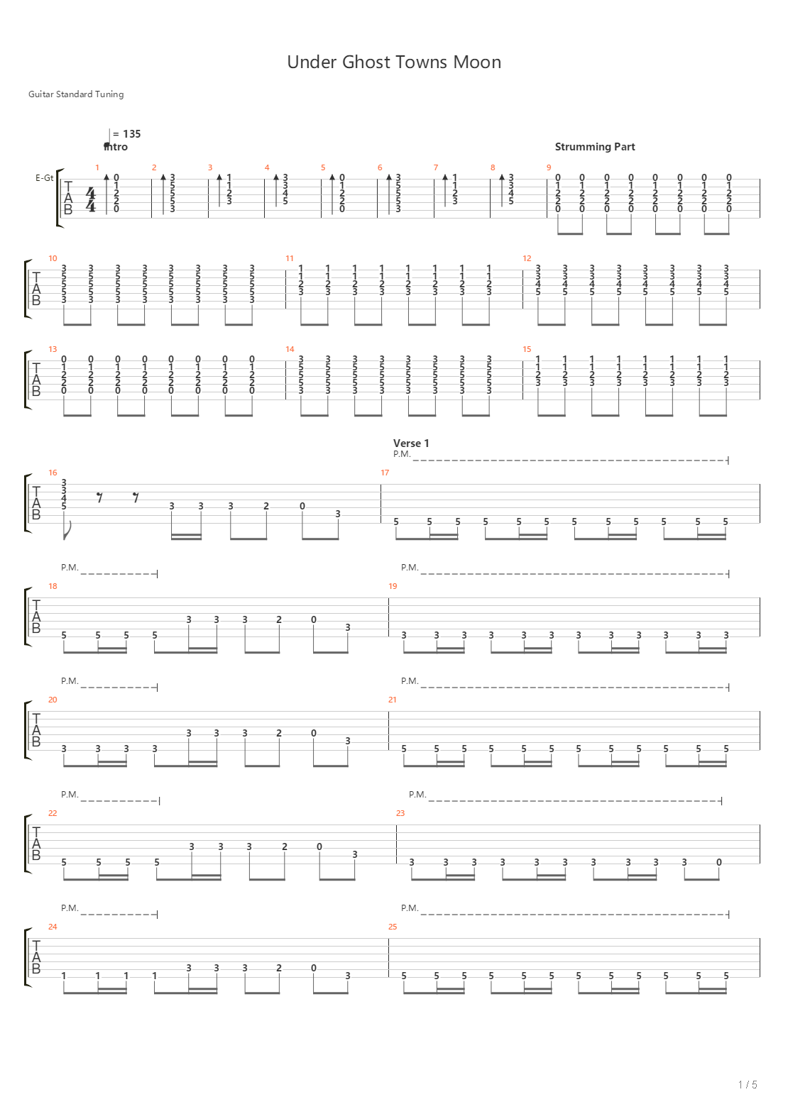 Under Ghost Towns Moon吉他谱