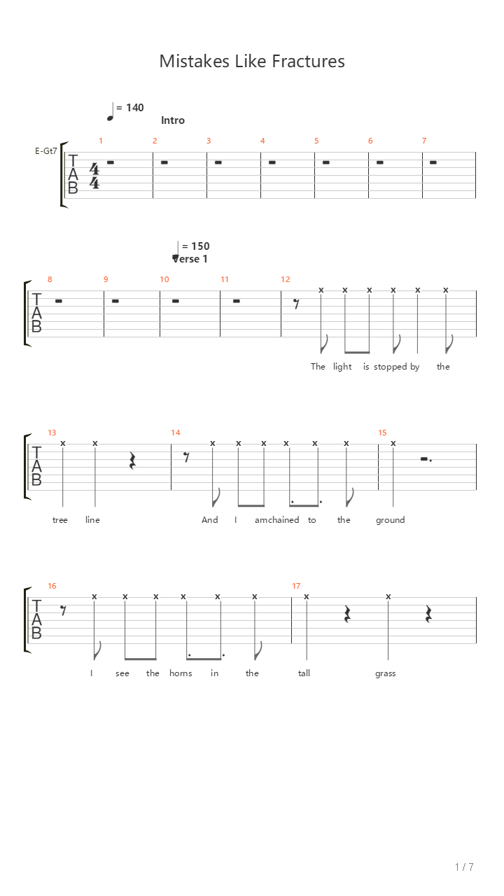 Mistakes Like Fractures吉他谱