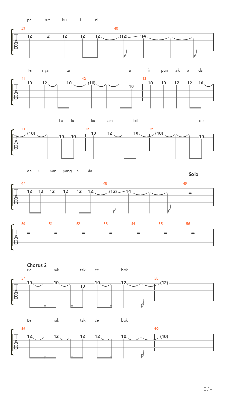 Berak Tak Cebok吉他谱
