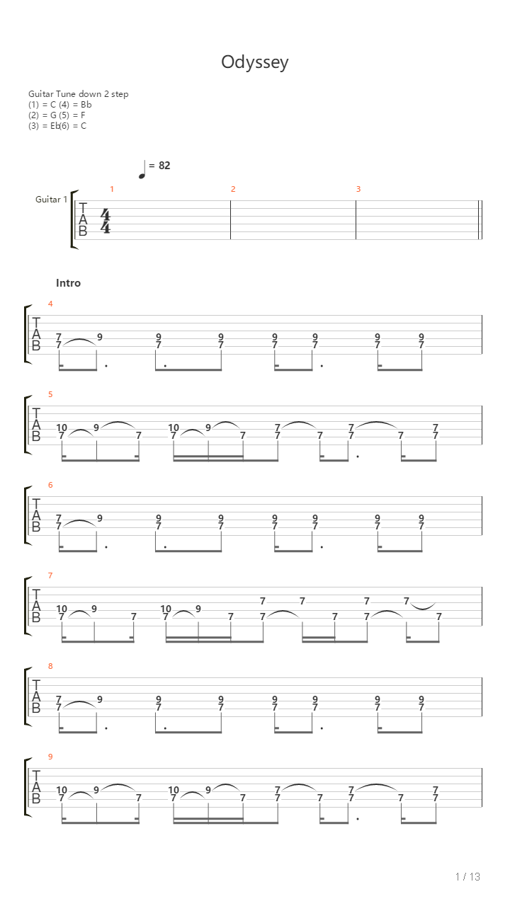 Odyssey吉他谱