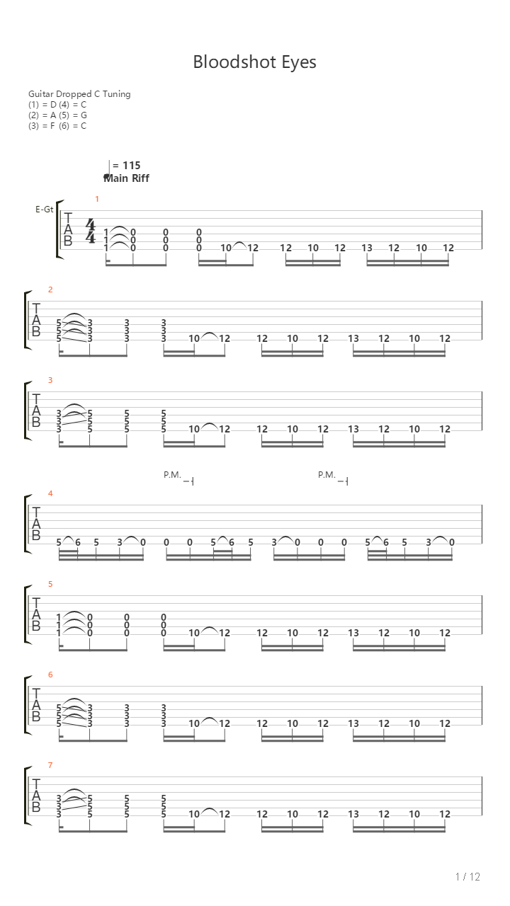 Bloodshot Eyes吉他谱