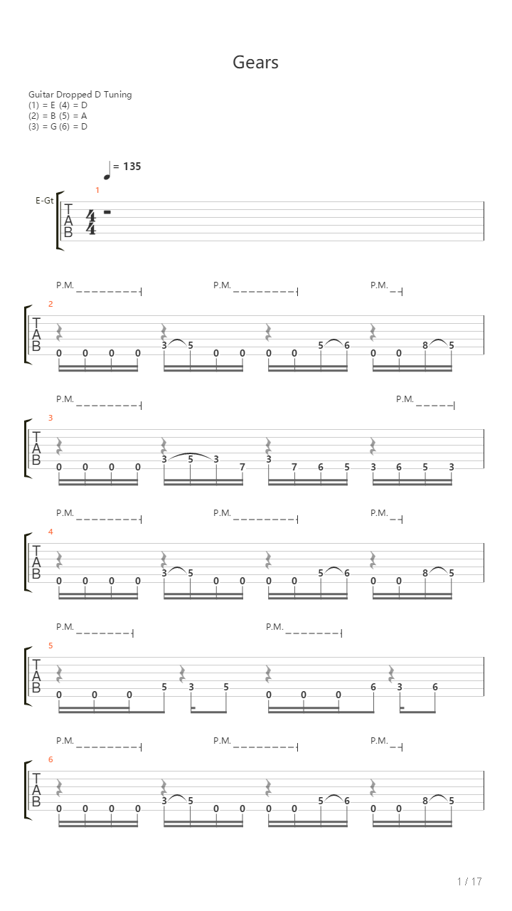 Gears吉他谱