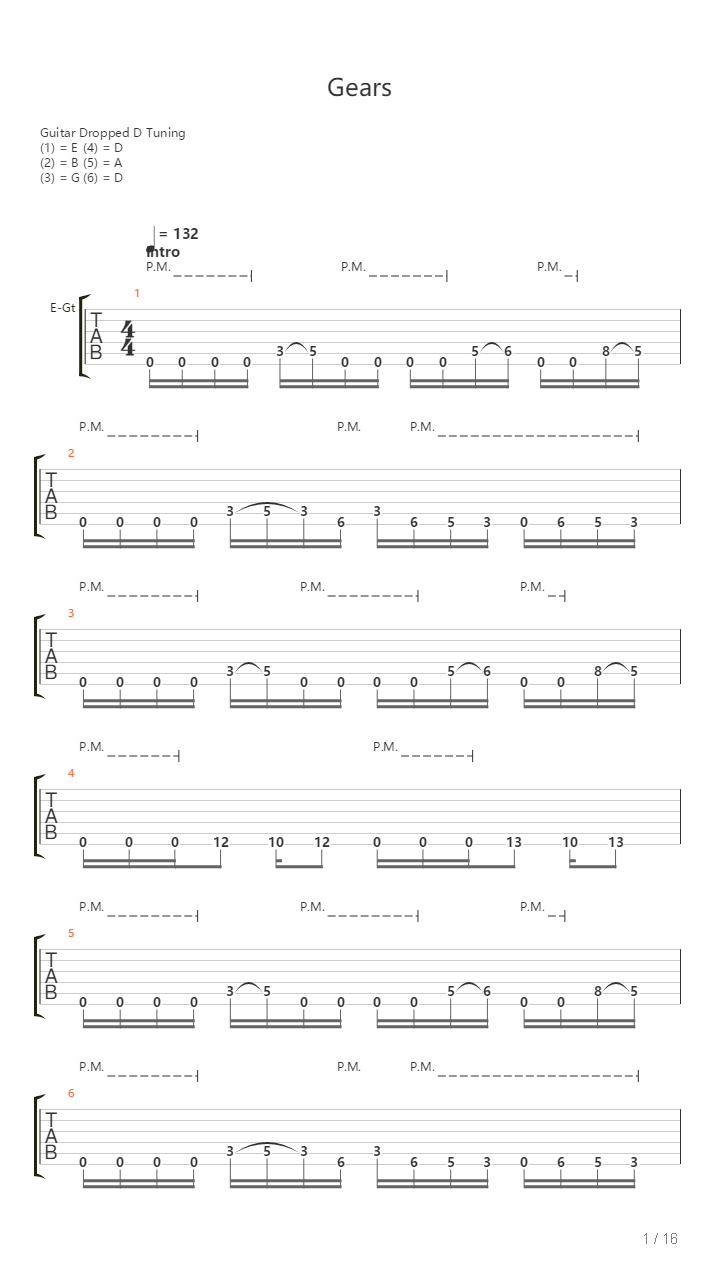Gears吉他谱