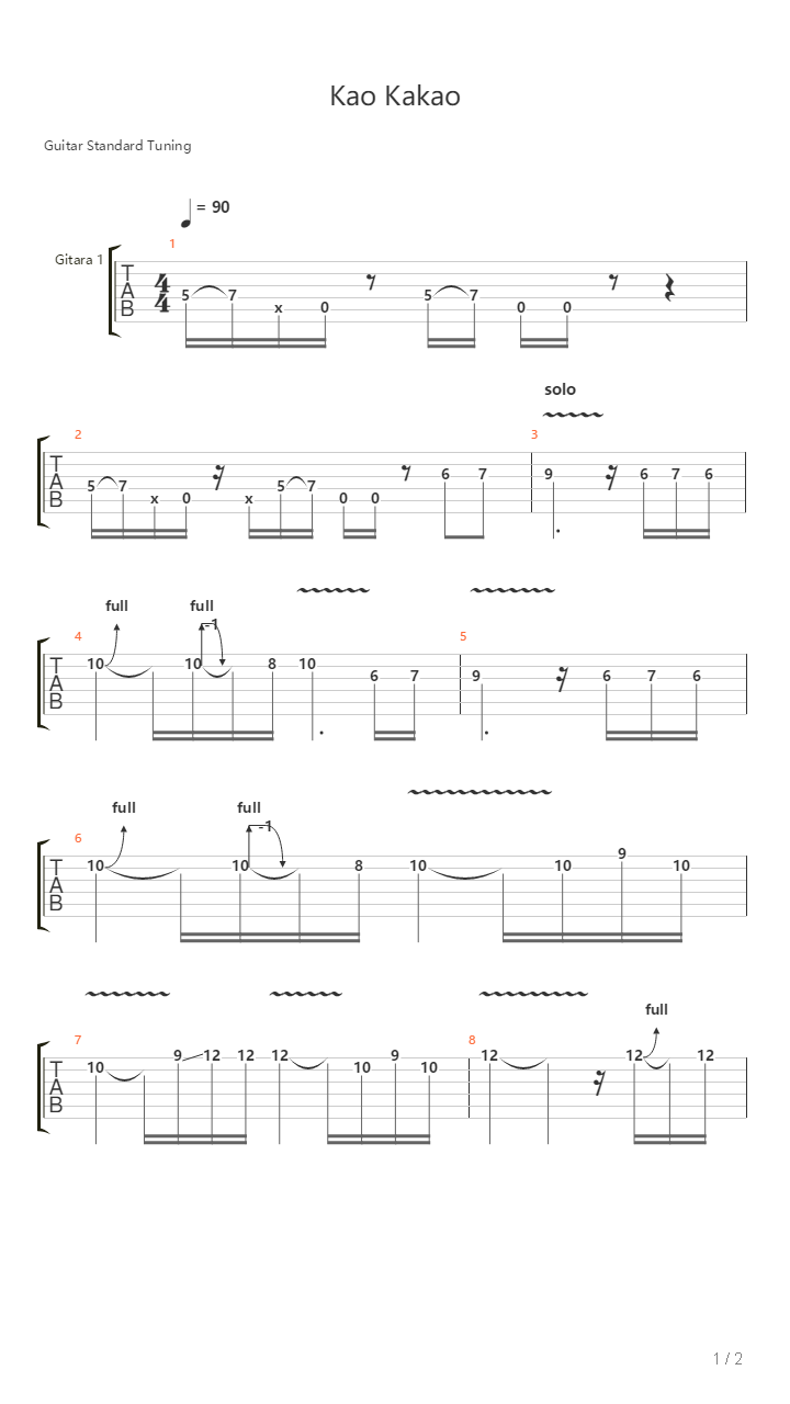 Kao Kakao吉他谱