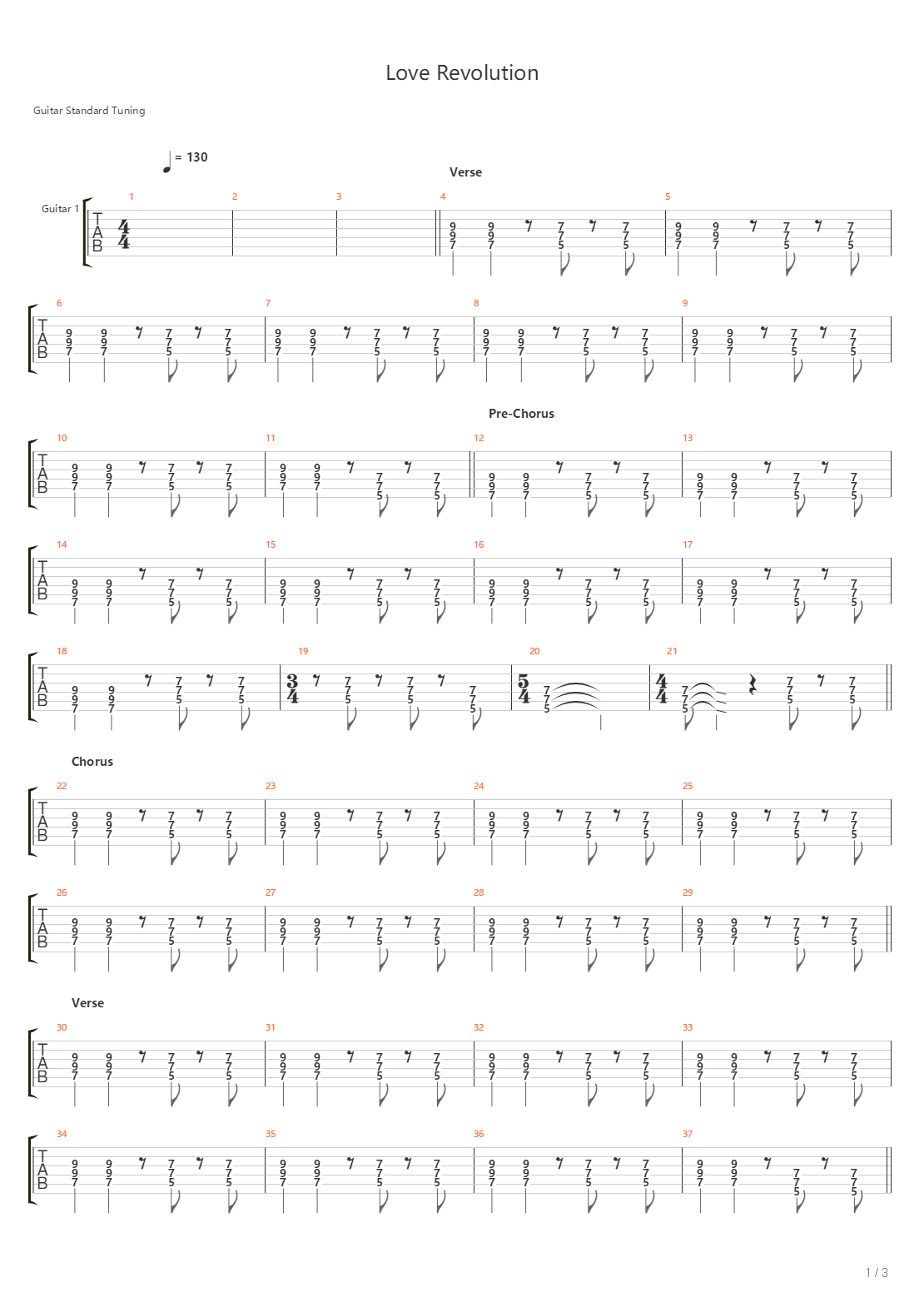 Love Revolution吉他谱