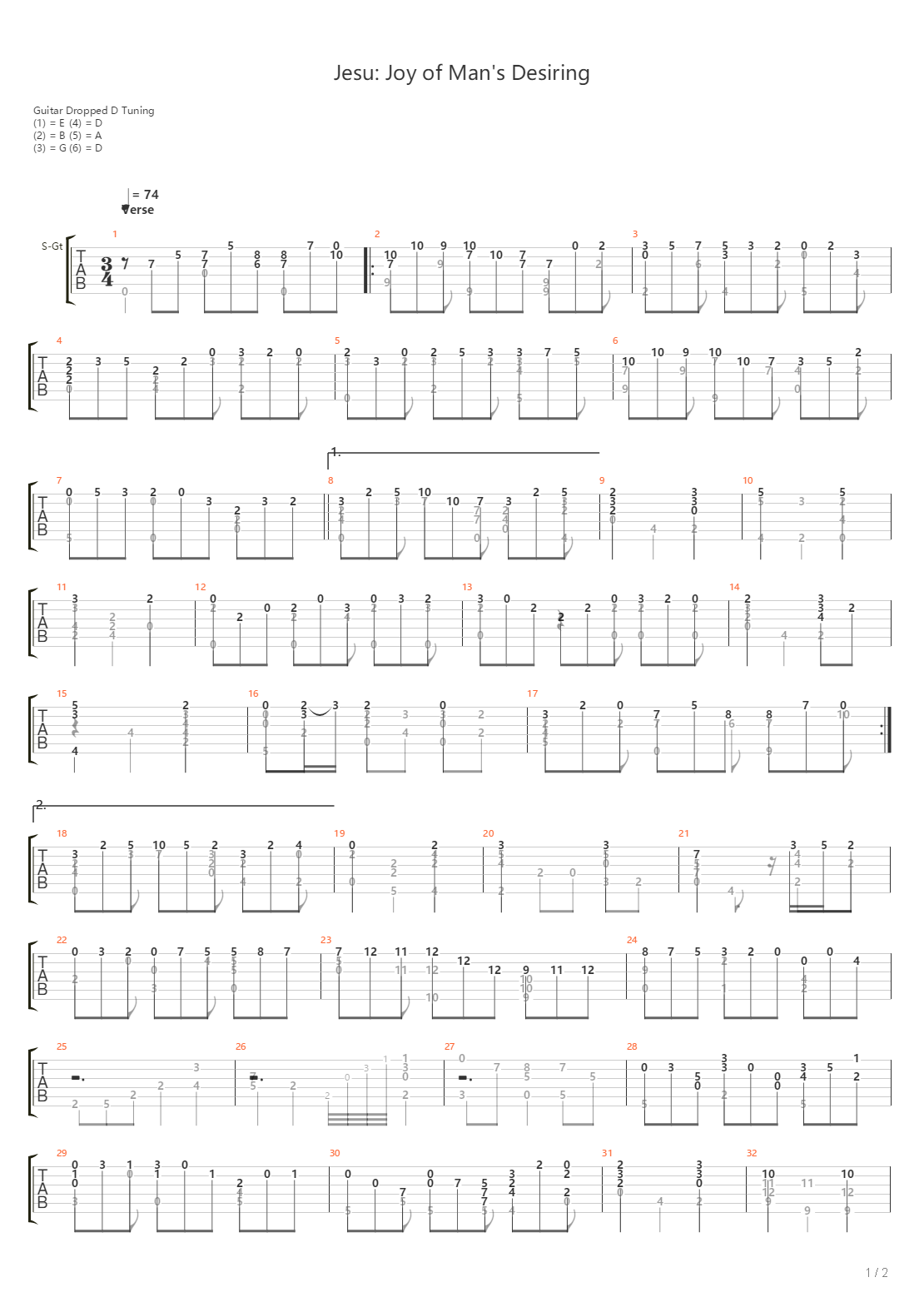 Jesu Joy Of Mans Desiring吉他谱