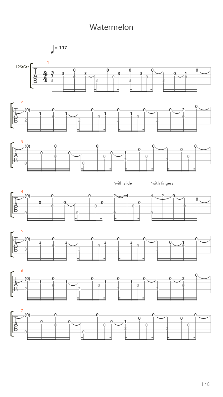 Watermelon吉他谱