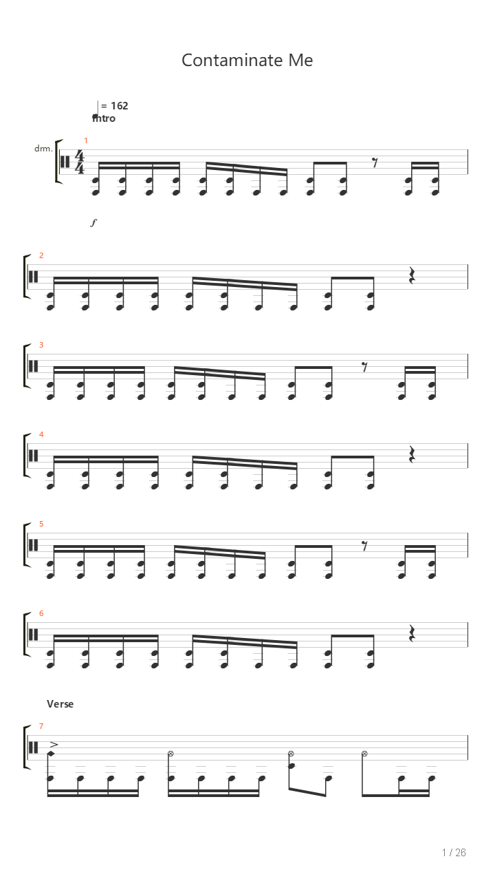 Contaminate Me吉他谱