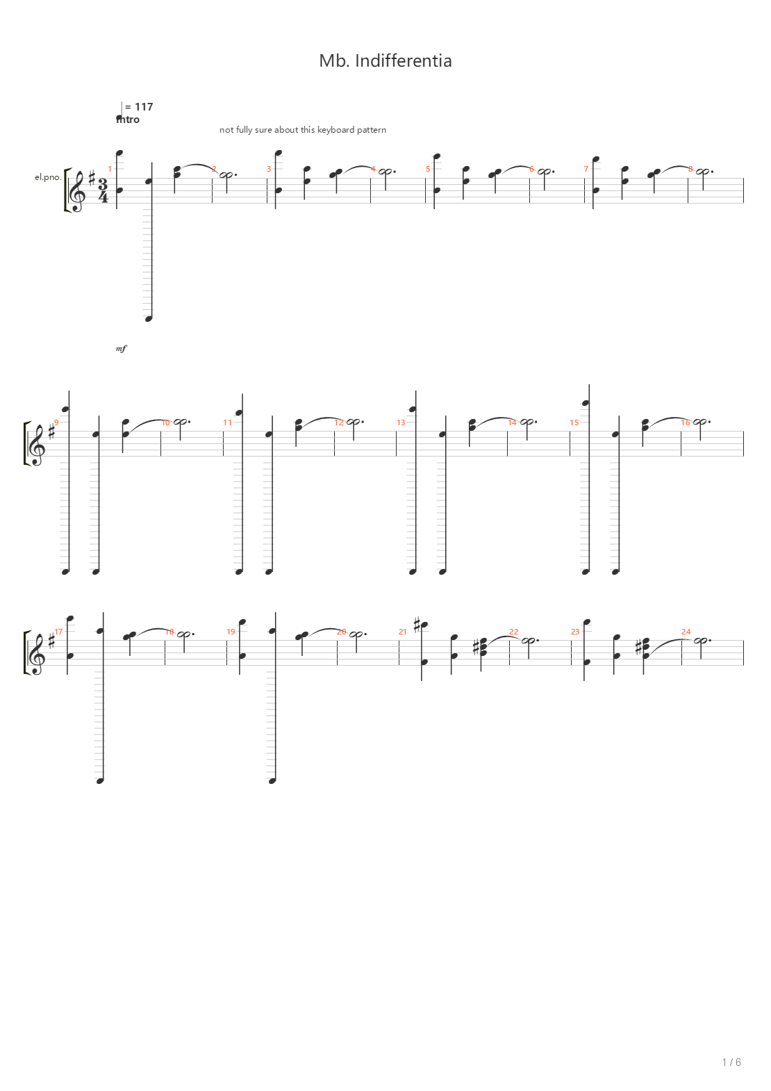 Mb Indifferentia吉他谱