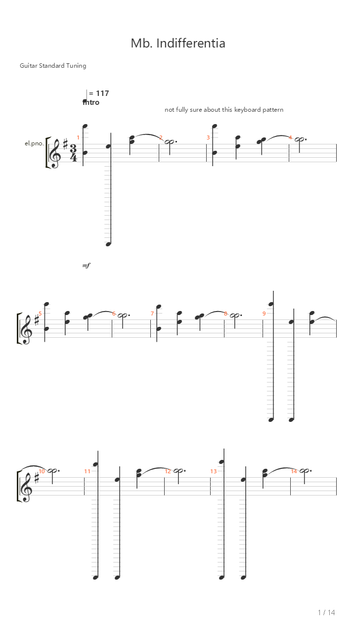 Mb Indifferentia吉他谱