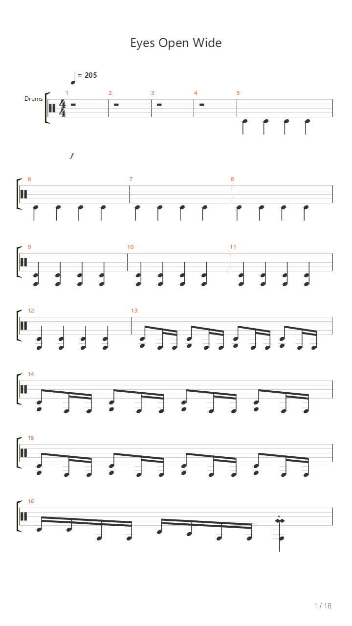 Eyes Open Wide吉他谱