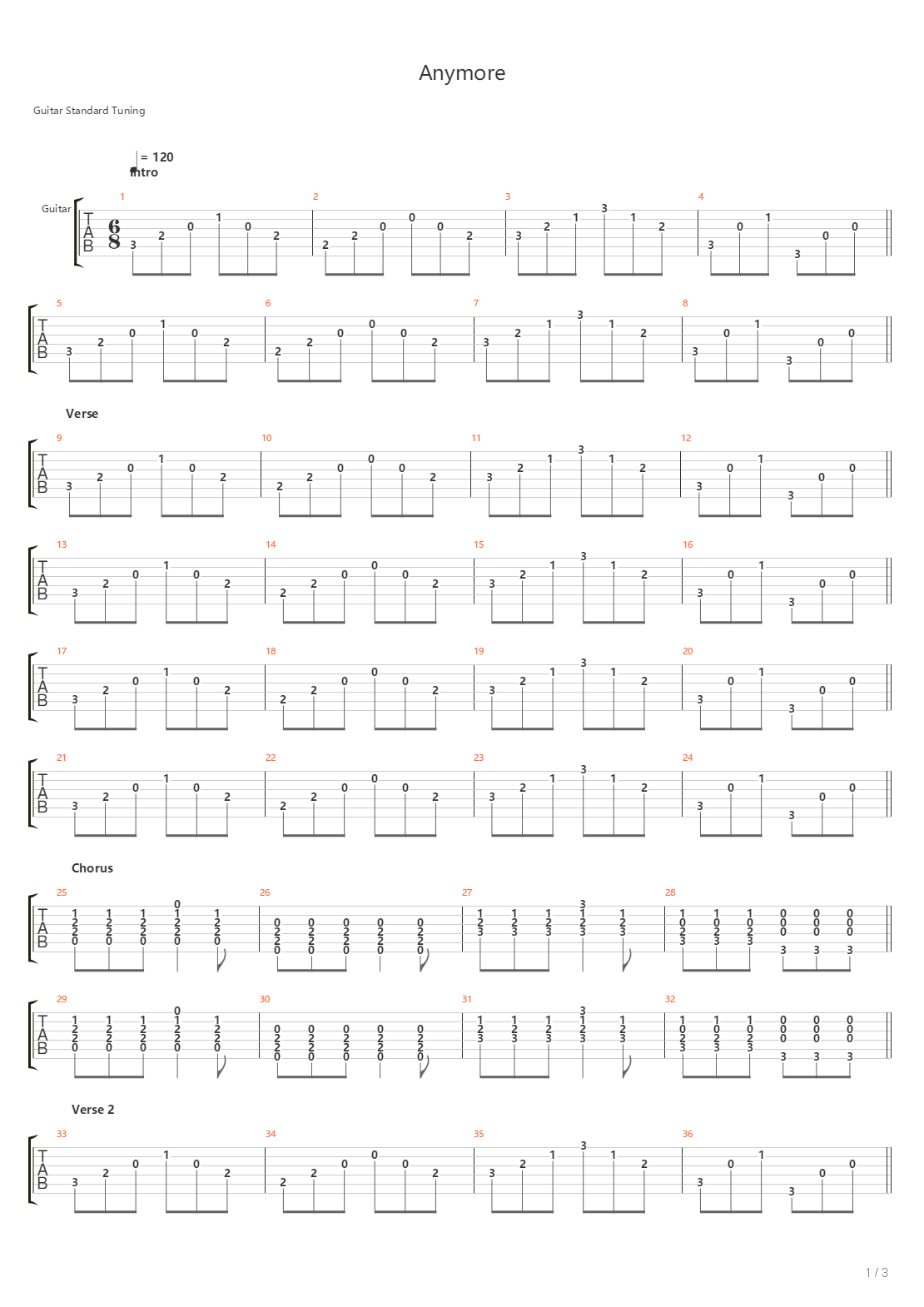 Anymore吉他谱
