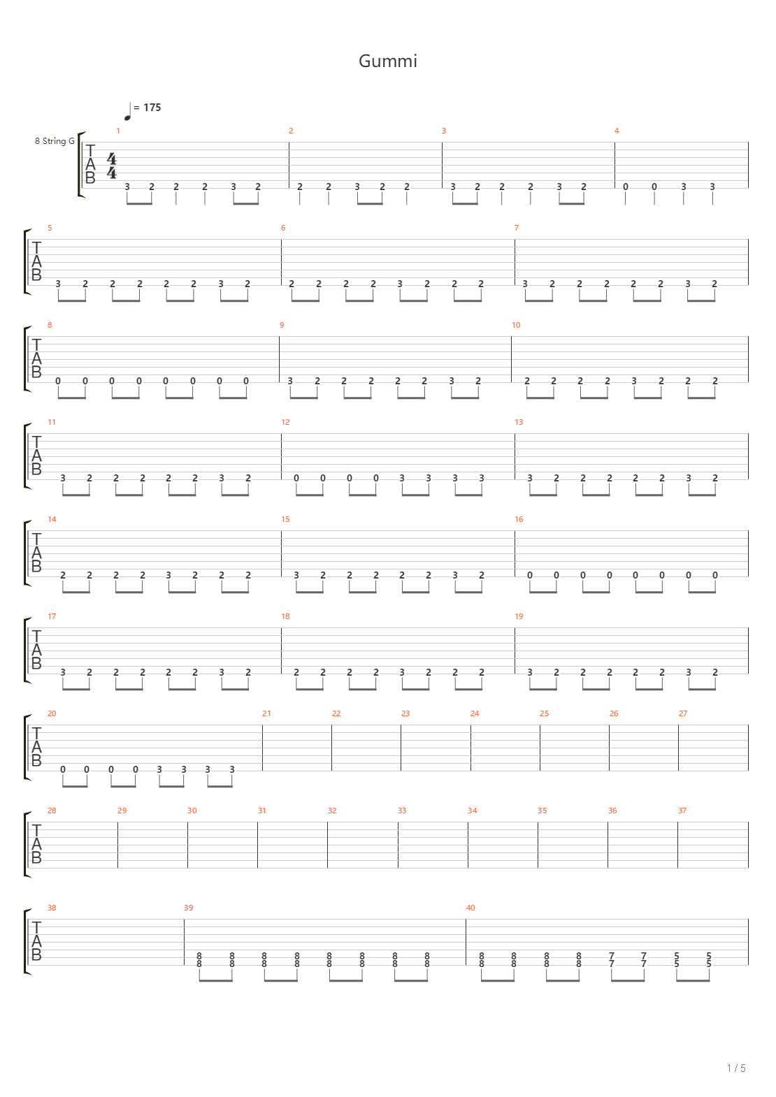 Gummi吉他谱