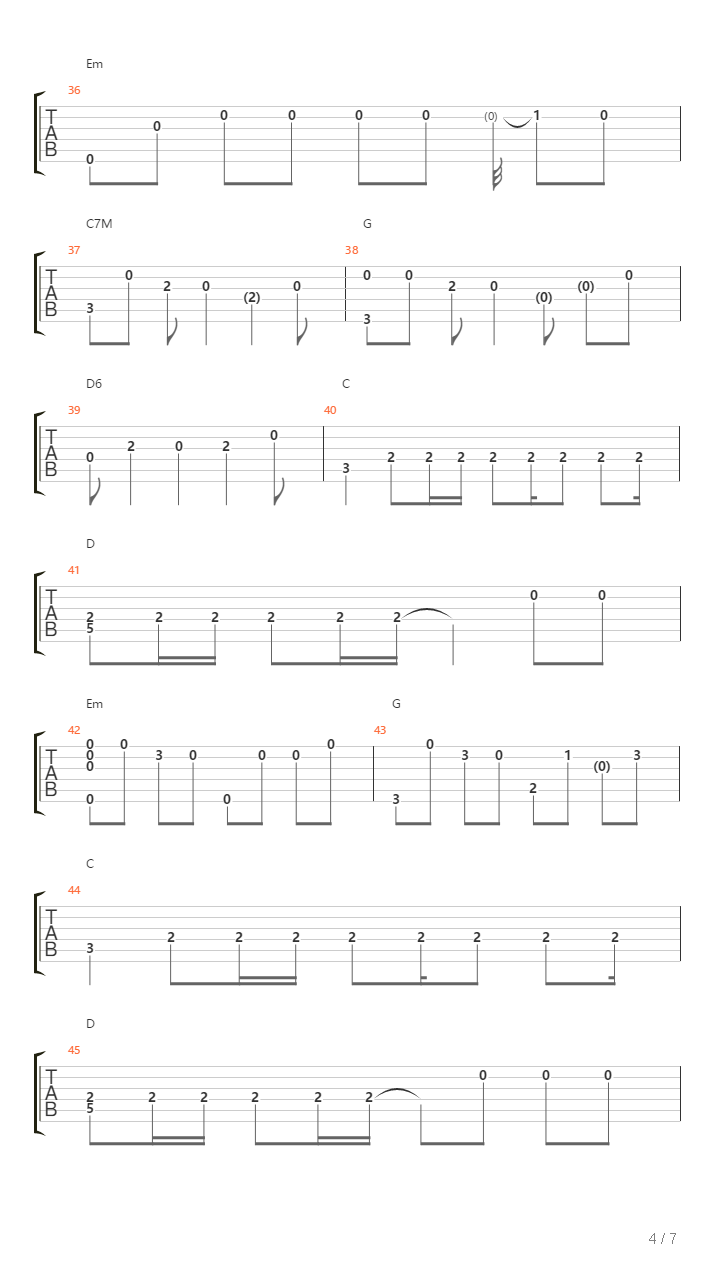 Numb吉他谱