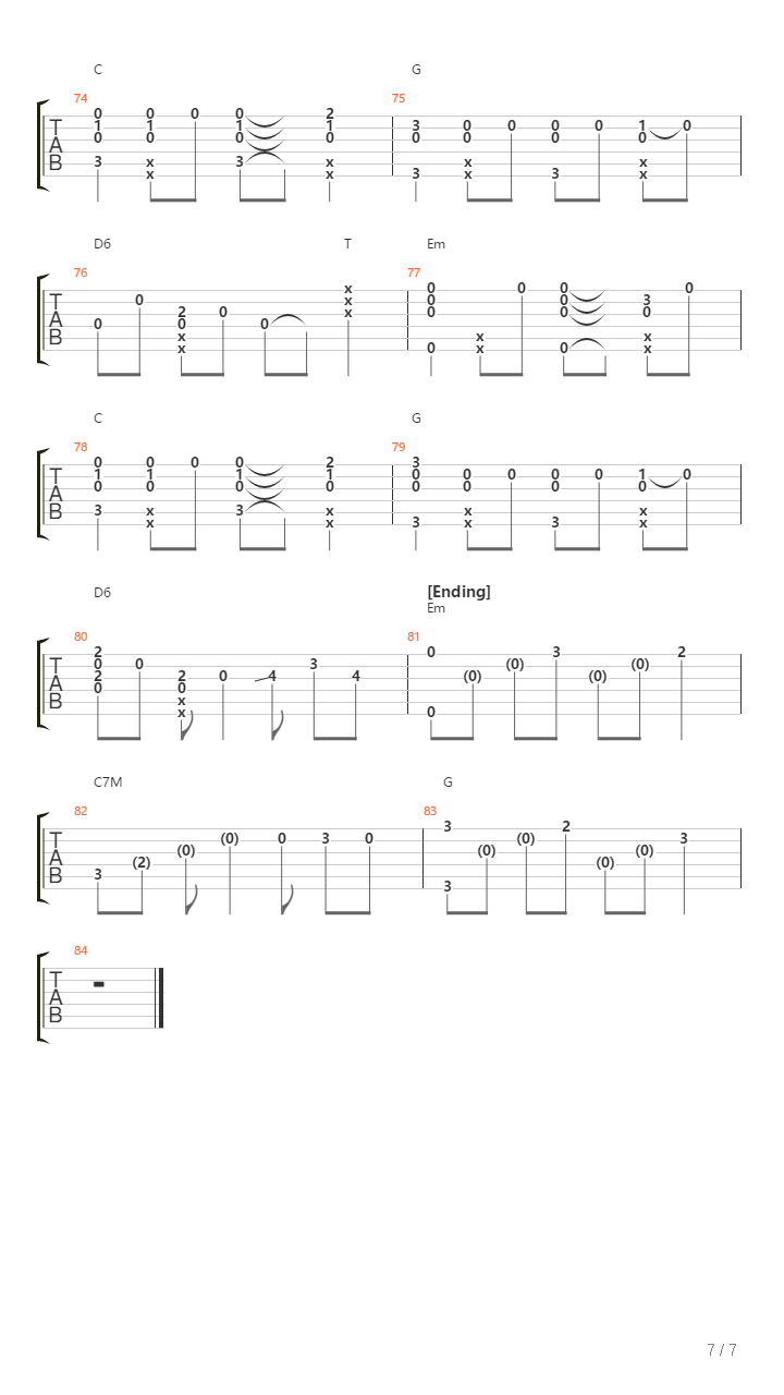 Numb吉他谱