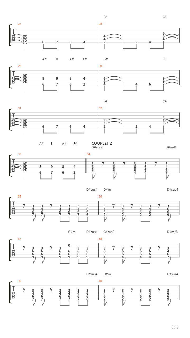 Bound For The Floor吉他谱