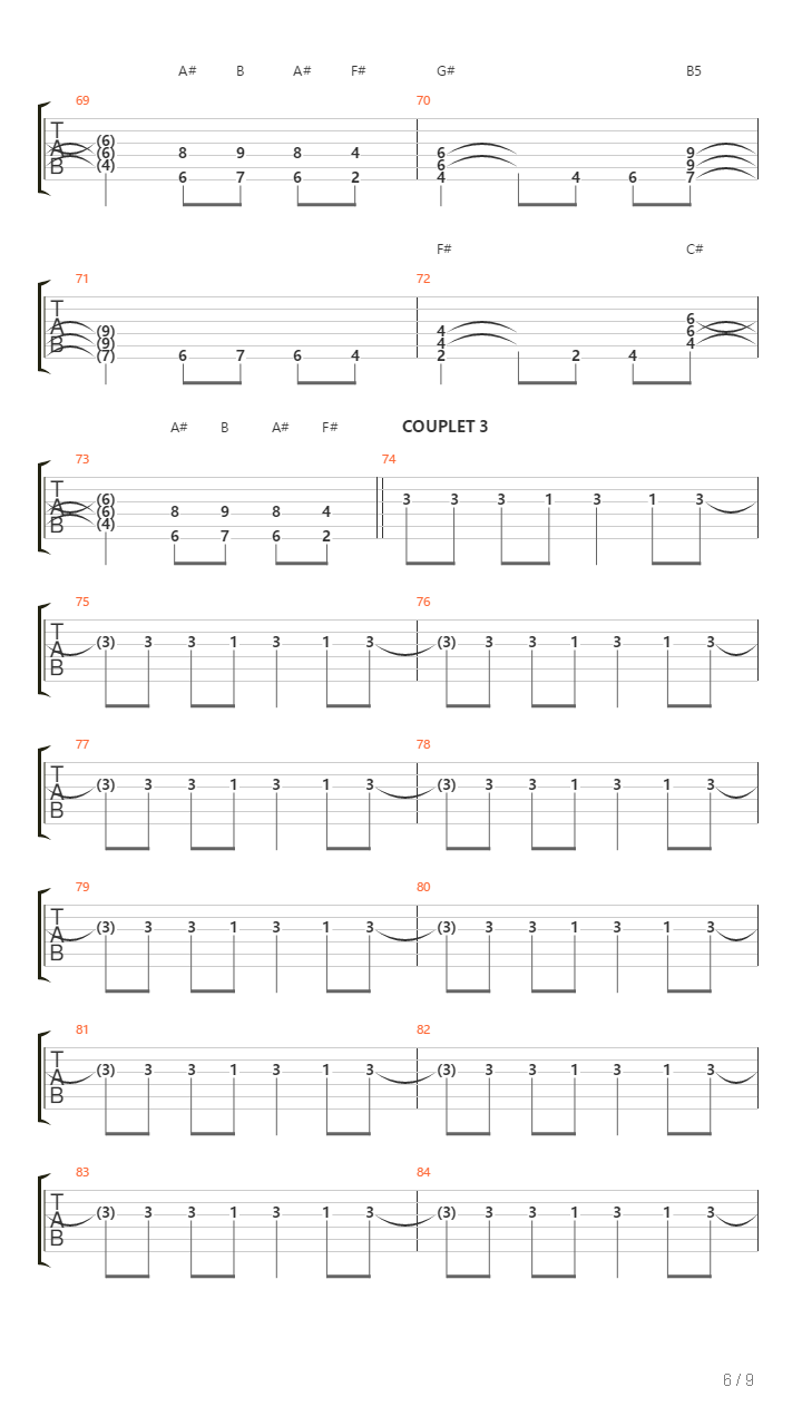 Bound For The Floor吉他谱