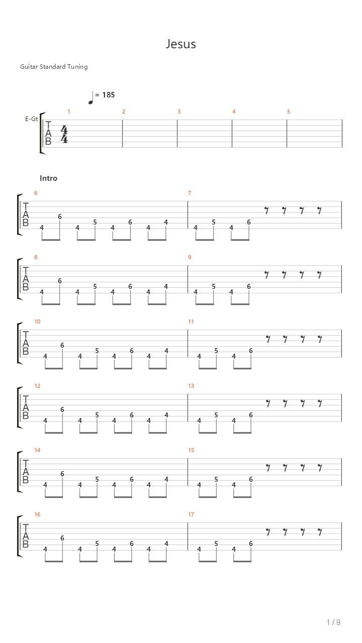 Jesus吉他谱