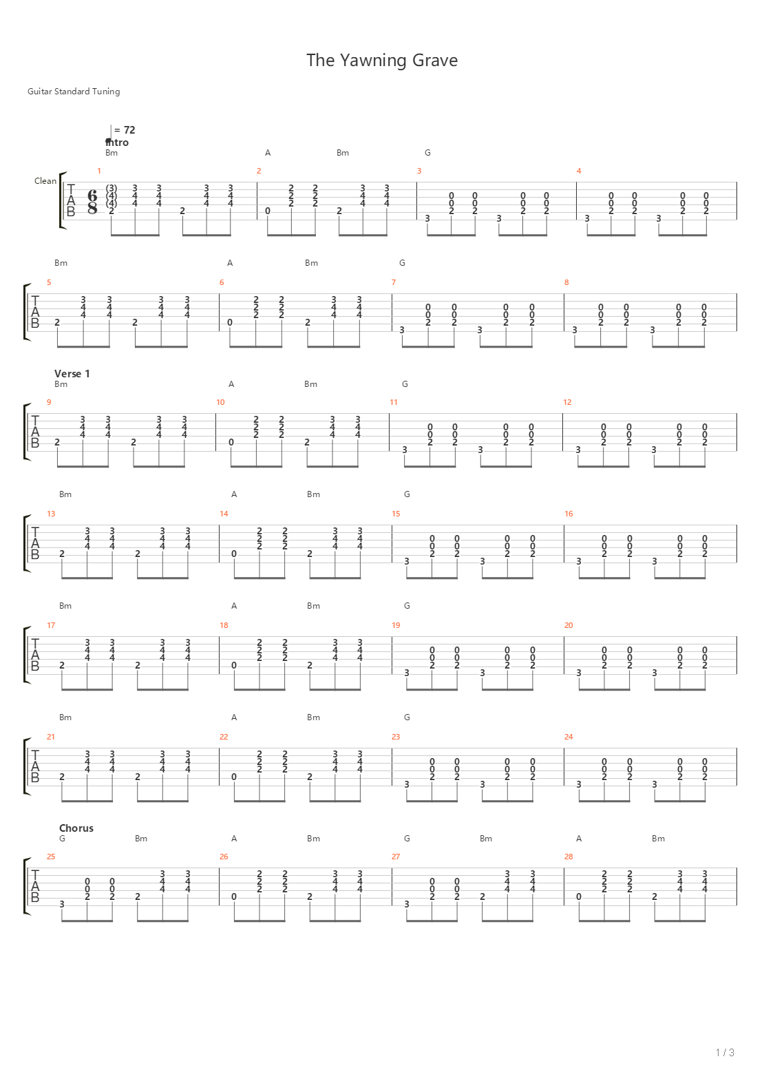 The Yawning Grave吉他谱