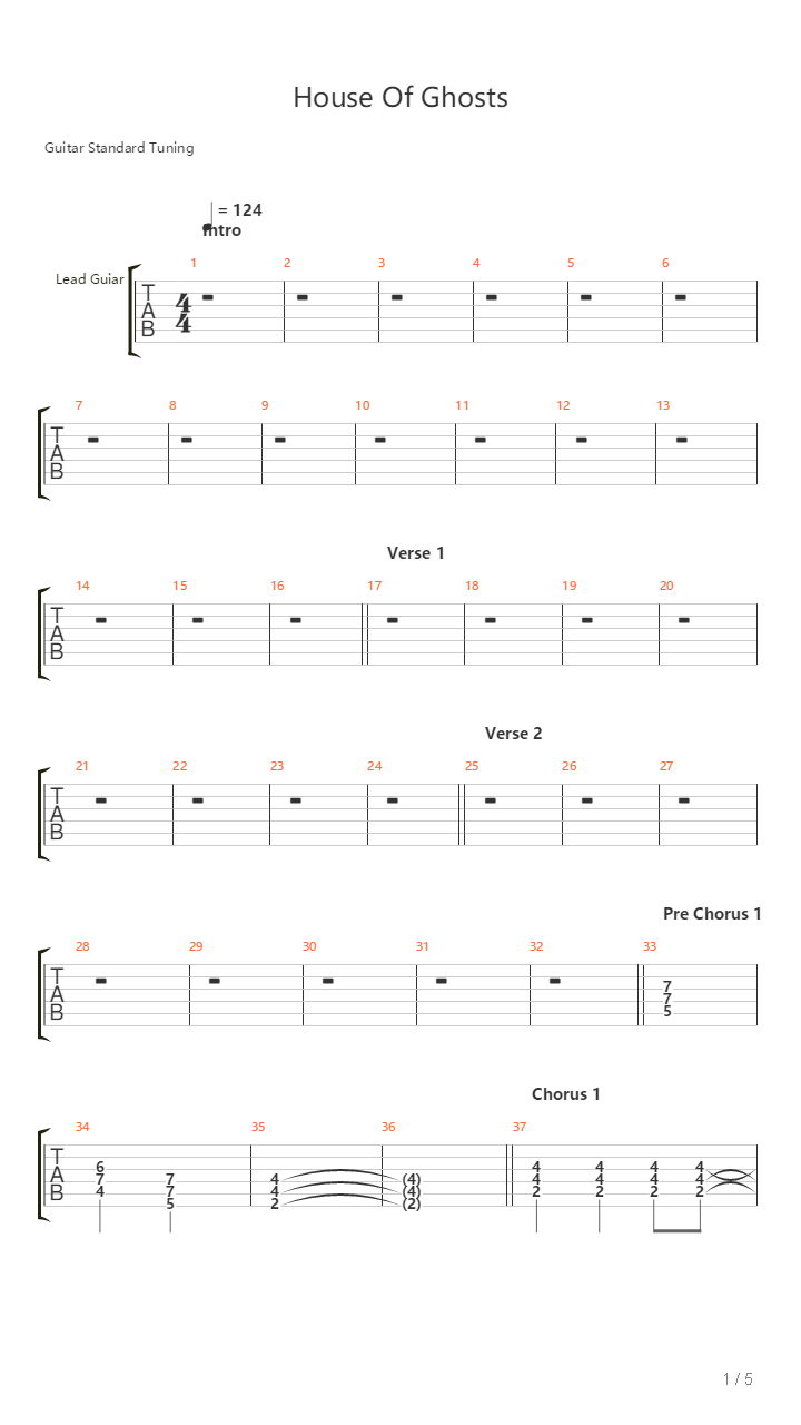 House Of Ghosts吉他谱
