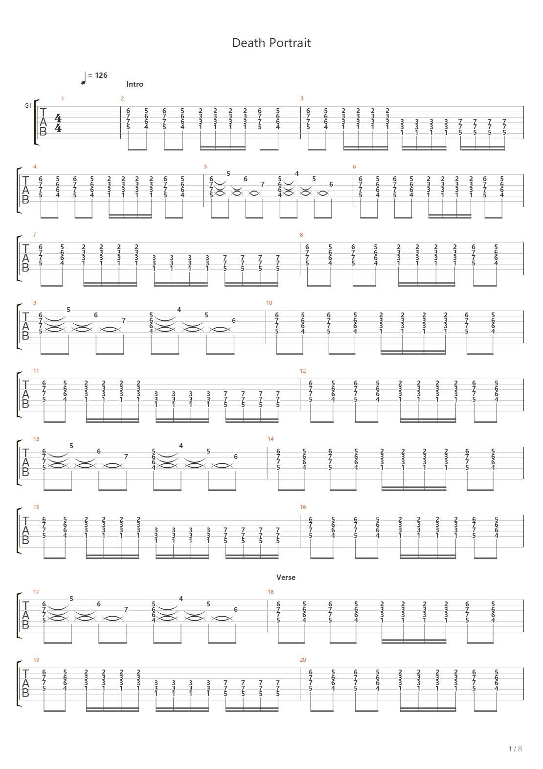Death Portrait吉他谱