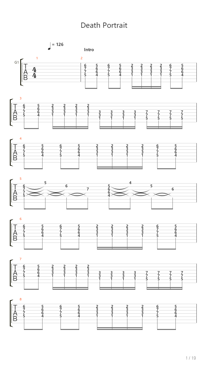 death portrait吉他谱