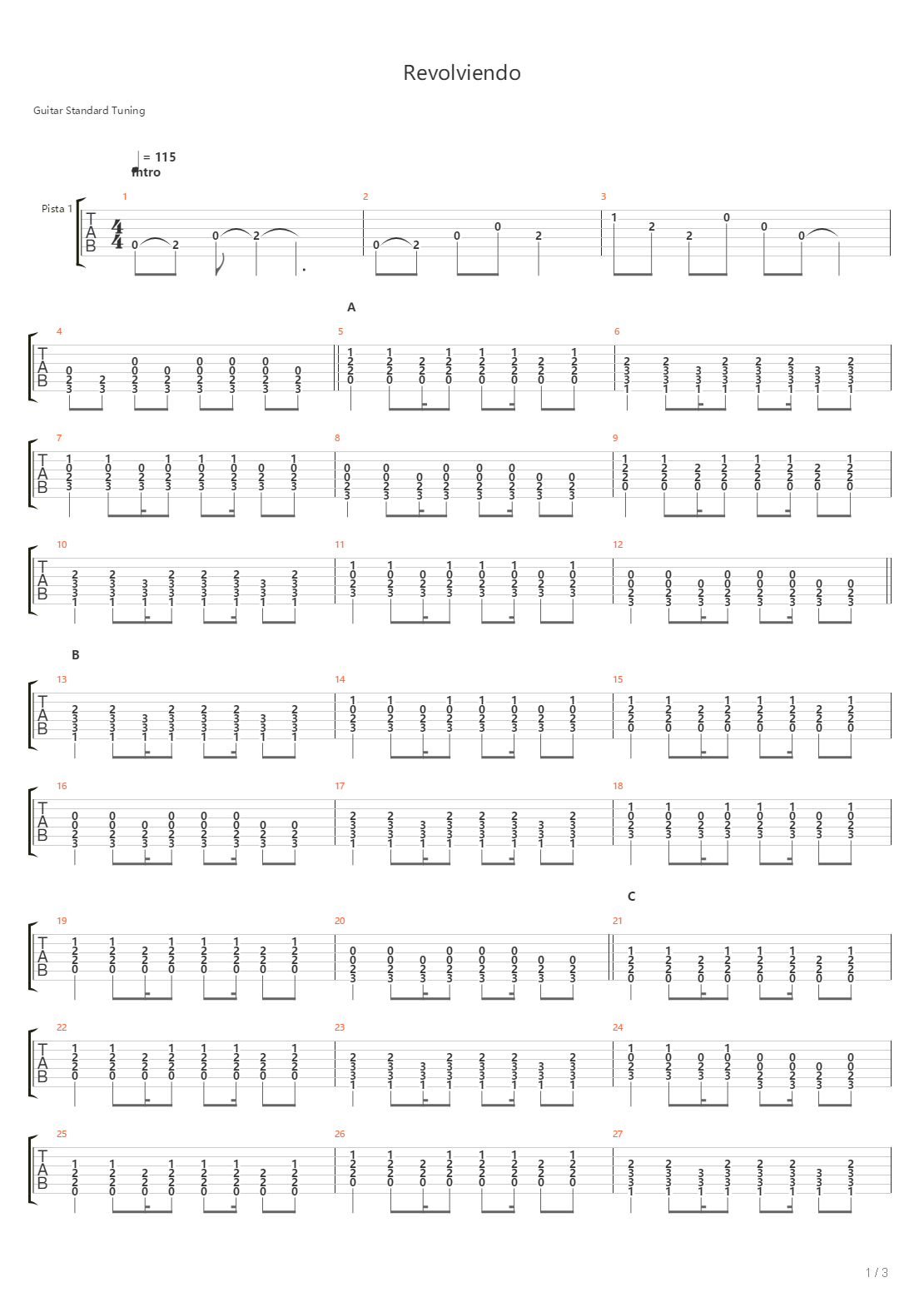 Revolviendo吉他谱