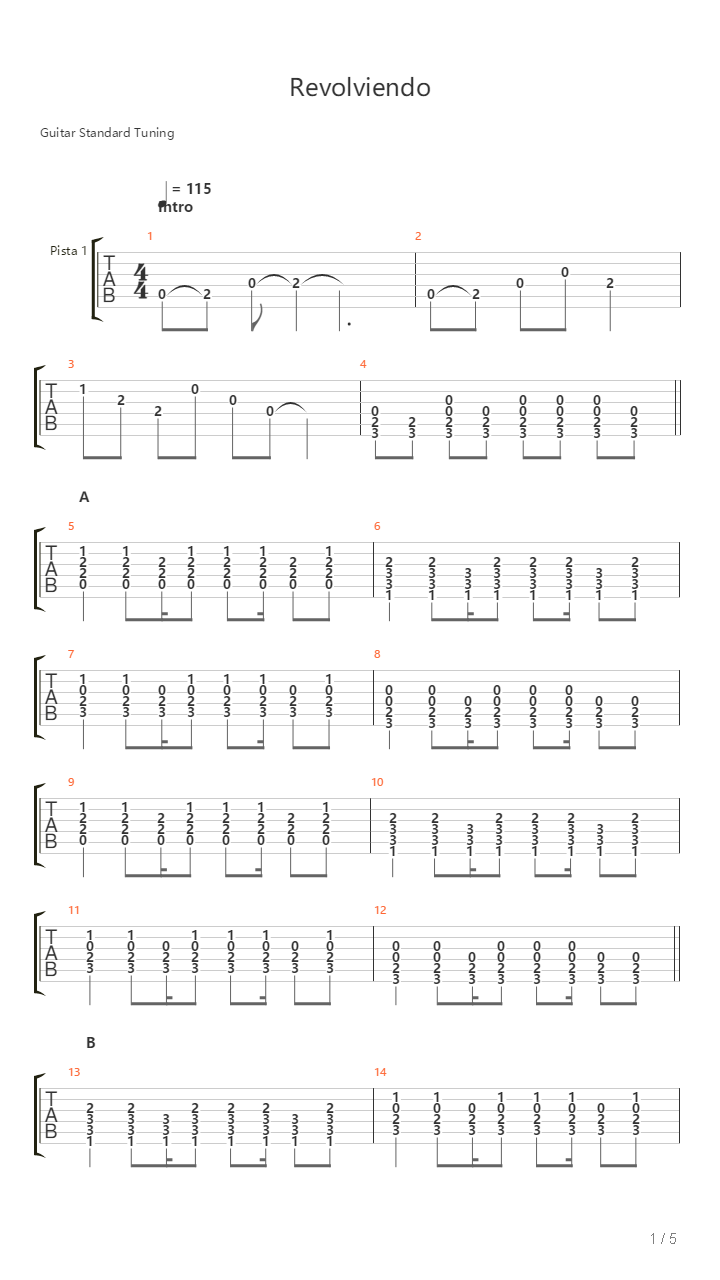 Revolviendo吉他谱