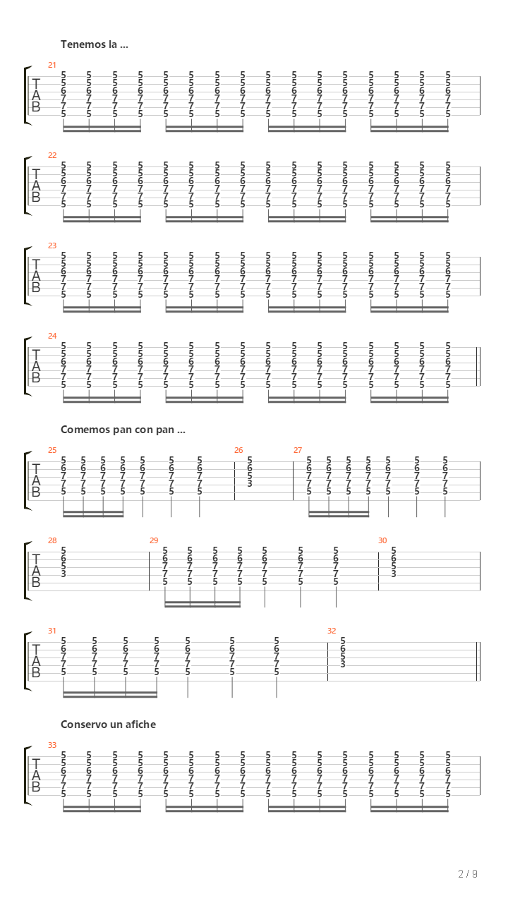De La Cultura De La Basura吉他谱